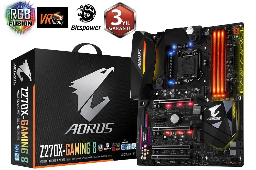 Gigabyte GA-Z270X-Gaming 8 Intel Z270 Eks. Soket 1151 DDR4 4133(O.C.)MHz ATX Anakart