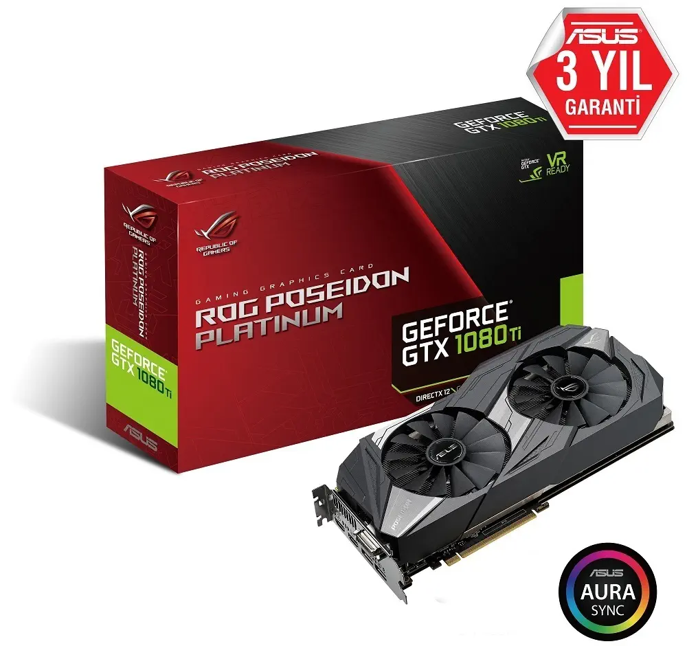 Asus GeForce GTX 1080 TI 11GB GDDR5X 352 Bit 2xDP/2xHDMI/DVI Gaming (Oyuncu) Ekran Kartı - ROG-POSEIDON-GTX1080TI-P11G-GAMING