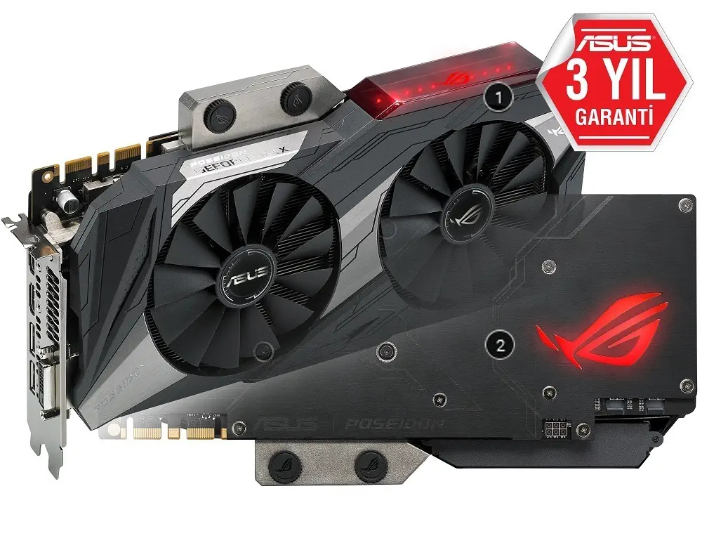 Asus GeForce GTX 1080 TI 11GB GDDR5X 352 Bit 2xDP/2xHDMI/DVI Gaming (Oyuncu) Ekran Kartı - ROG-POSEIDON-GTX1080TI-P11G-GAMING