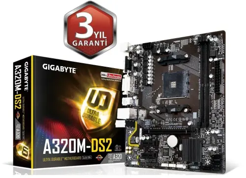Gigabyte GA-A320M-DS2 AMD A320 Soket AM4 DDR4 3200(OC)MHz Micro ATX Anakart