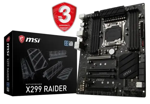 MSI X299 Raider Intel X299 Soket 2066 DDR4 4500(O.C)MHz ATX Gaming Anakart