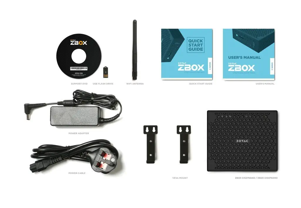 ZOTAC ZBOX-CI547NANO-BE Intel Core i5-7200U Barebone Mini PC