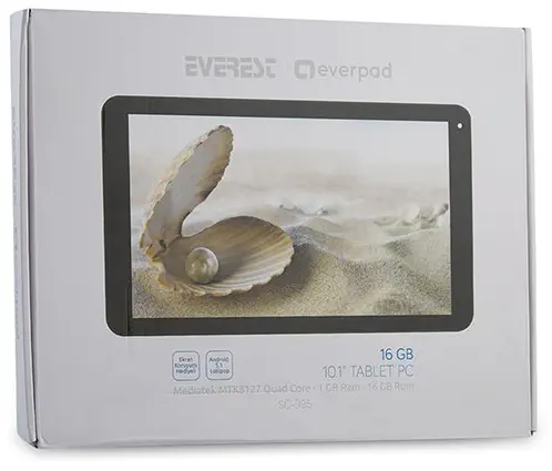 Everest Everpad SC-995 10.1″ HD Panel 1 GB 1.3GHz x4 16GB BT.+ GPS Çift Kamera Android 5.1 Lollipop Tablet Pc