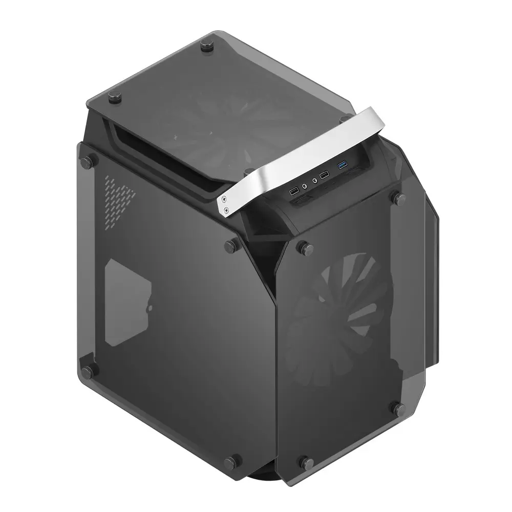 GamePower Helios Gaming xCube 2*200mm Kırmızı LED Fanlı Quad Tempered Glass Mid ATX Kasa