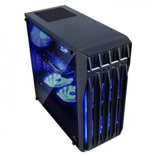 Hiper Poseidon Blue LED Midi Tower Siyah Gaming (Oyuncu) Kasa