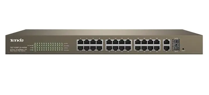 Tenda TEF1226P 24 Port PoE 2xGigabit+2SFP Switch