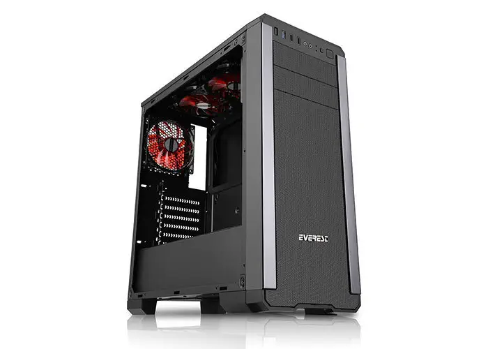 Everest Rampage Pulsar V1 2xUSB3.0+ 2xUSB 2,0 + 2x12cm Led +1x12cm RED Fan Pencereli Oyun Kasa