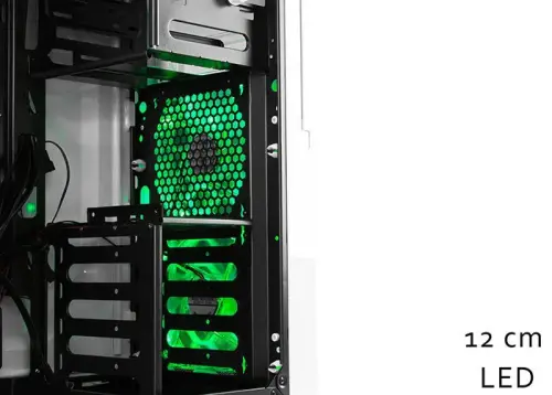 Everest Rampage TITAN PLUS Beyaz 2*12cm Yeşil Led Fan USB 3.0 Kasa