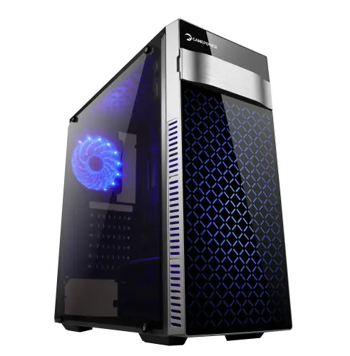 GamePower Atlas Gaming 2*120mm Mavi Led Fanlı Şeffaf Akrilik Yan Panel Mid ATX Kasa
