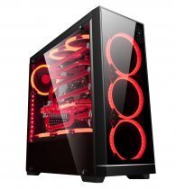 Gamepower HYPNOS Gaming 3X120mm Kırmızı Ring Fanlı Tempered Glass Yan Panel Mid ATX Kasa