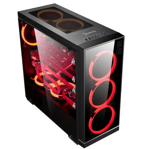 GamePower Hypnos Gaming 3*120mm Kırmızı Ring Fanlı Tempered Glass Yan Panel Mid ATX Kasa