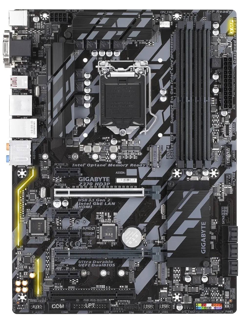 Gigabyte Z370 HD3P Intel Z370 Intel Soket 1151 DDR4 4000(O.C.)MHz ATX Gaming (Oyuncu) Anakart