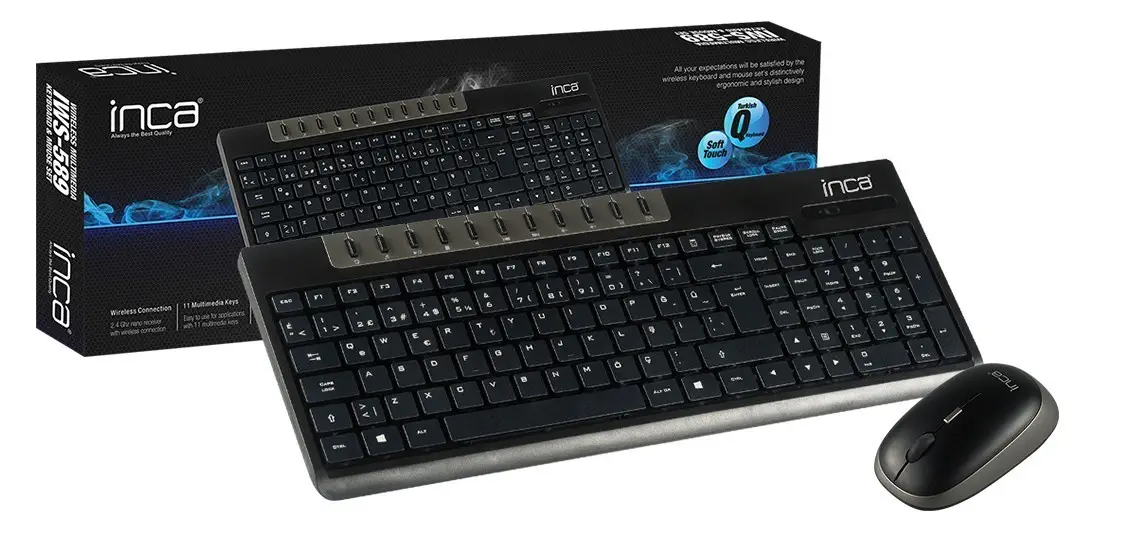 Inca IWS-589 Wireless Multimedia Super Cosy Klavye & Mouse Set