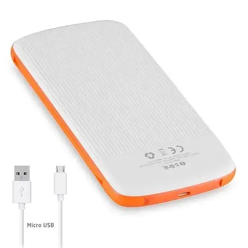 S-link IP-1012 10000mAh USB ve TYPE-C Kablo Monteli Beyaz/Turuncu Powerbank