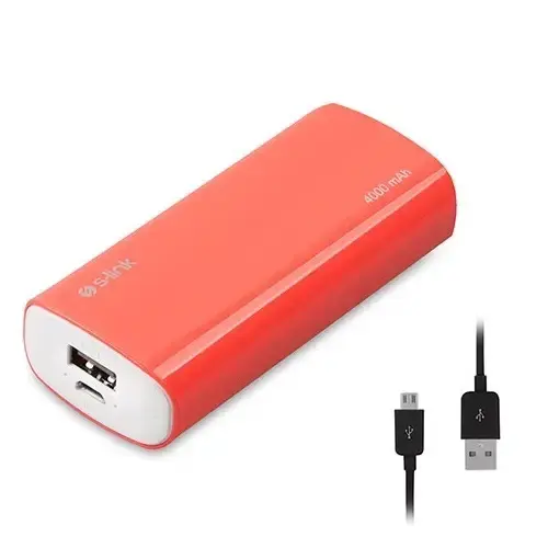S-link IP-G40 4000mAh 1x1A USB Girişli Pembe Powerbank 
