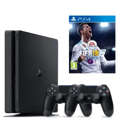 Sony PS4 1TB Slim Kasa Oyun Konsolu PAL + PS4 FİFA 2018 + PS4 2.KOL + 14 Günlük PS4 Plus Üyelik - İthalatçı Firma Garantili