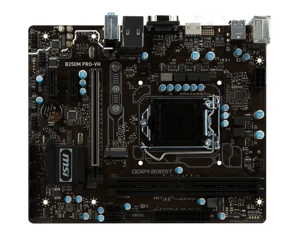 Msi B250M PRO-VH Intel B250 Soket 1151 DDR4 2400MHz mATX Gaming(Oyuncu) Anakart
