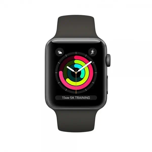 Apple Watch Series 3 GPS 38 mm Uzay Grisi Alüminyum Kasa Siyah Spor Kordon MQKV2TU/A - Apple Türkiye Garantili
