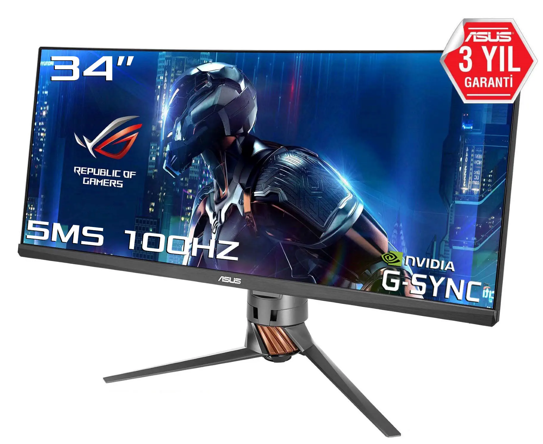 Asus PG348Q 34″ 3440x1440 5ms 3 Yıl HDMI Display 4xUSB Curved Gaming IPS Monitör