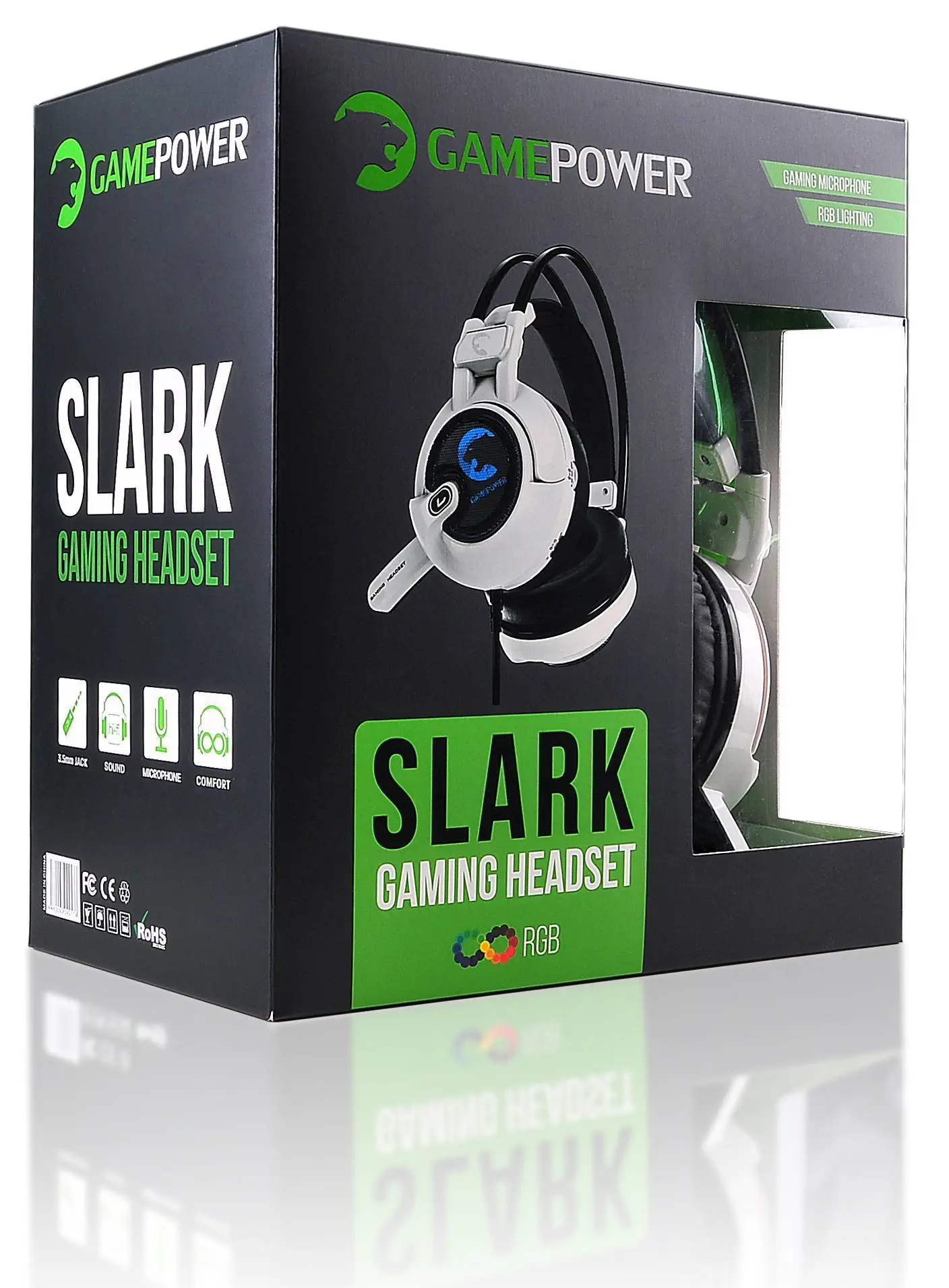 GamePower Slark Gaming Kulaklık Neodimyum 50mm Sürücüler 113dB Hassas Mikrofon -43dB RGB LED Aydınlatmalı USB ve 3.5mm Bağlantı