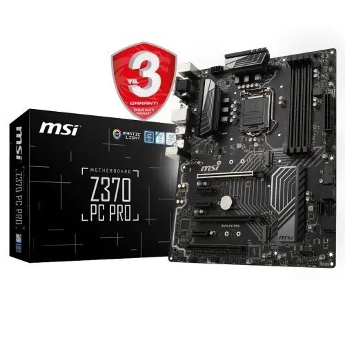 MSI Z370 PC Pro Intel Z370 Soket 1151 DDR4 4000(OC)MHz ATX Gaming Anakart 