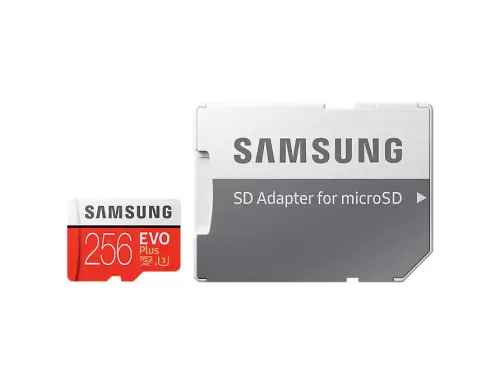 Samsung Evo Plus 256 GB  MB-MC256GA/EU 100MB/s Aktarım Hızı U1 Class 10 SD Kart Adaptörlü 4K Ultra HD Kayıt Özellikli Micro SDXC Hafıza Kartı