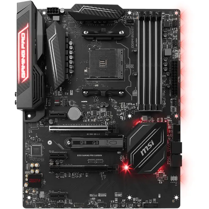 Msi B350 Gaming Pro Carbon AMD B350 Soket AM4 DDR4 3200(O.C.)MHz ATX Gaming(Oyuncu) Anakart