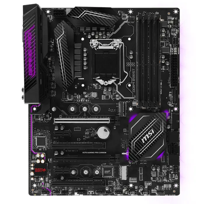Msi H270 GAMING PRO CARBON Intel H270 Soket 1151 DDR4 2400MHz ATX Gaming(Oyuncu) Anakart