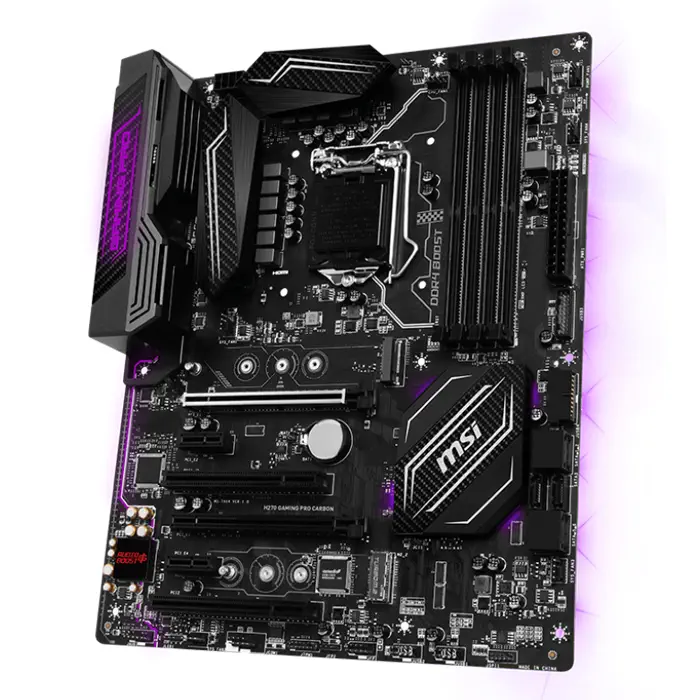 Msi H270 GAMING PRO CARBON Intel H270 Soket 1151 DDR4 2400MHz ATX Gaming(Oyuncu) Anakart