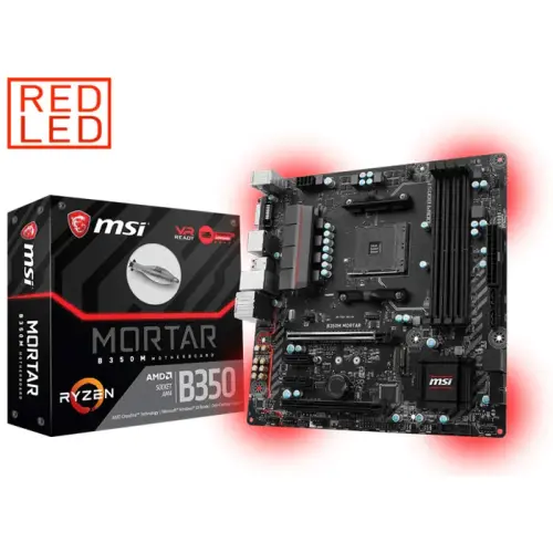 Msi B350M Mortar AMD B350 Soket AM4 DDR4 3200(O.C.)MHz mATX Gaming(Oyuncu) Anakart