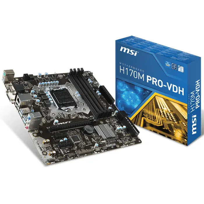 Msi H170M Pro-VDH Intel H170 Soket 1151 DDR4 2133MHz mATX Anakart