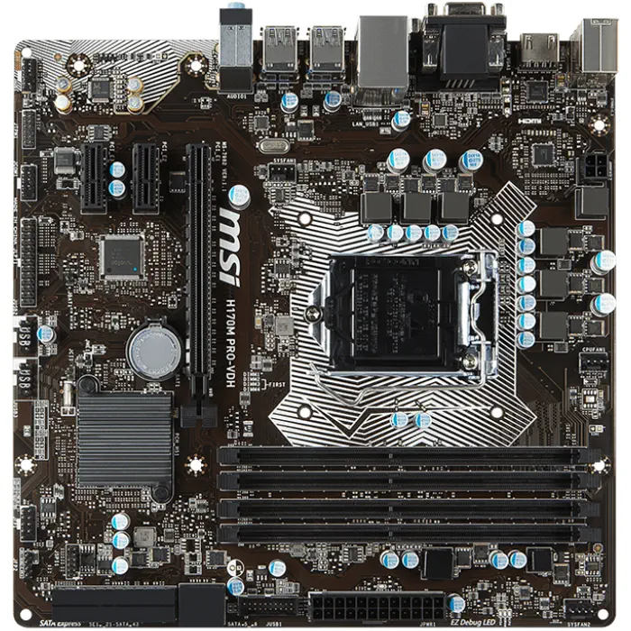 Msi H170M Pro-VDH Intel H170 Soket 1151 DDR4 2133MHz mATX Anakart