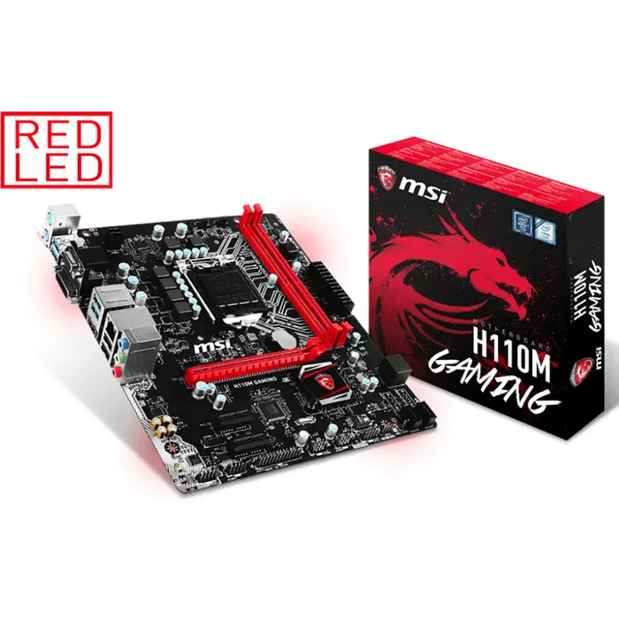 MSI H110M GAMING Intel H110 Soket 1151 DDR4 2133MHz mATX Gaming(Oyuncu) Anakart