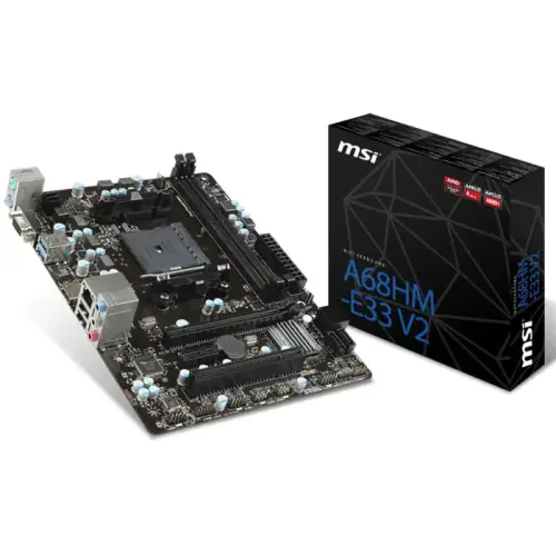 MSI A68HM-E33 V2 AMD A68H Soket FM2+ DDR3 2133(O.C.)MHz mATX Anakart