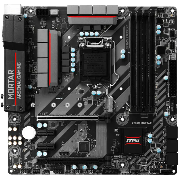 Msi Z270M Mortar Intel Z270 Soket 1151 DDR4 3800(OC)MHz Micro-Atx Gaming Anakart