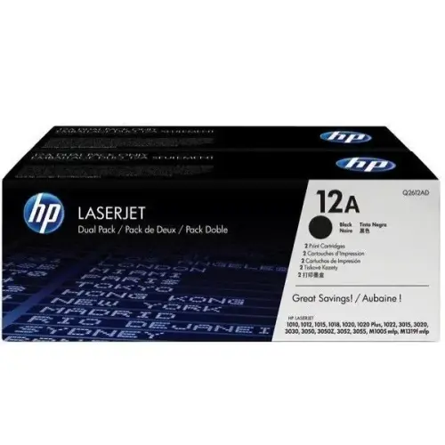 HP Q2612AD 2xSiyah Toner (HP 1010/1012/1020/3015)