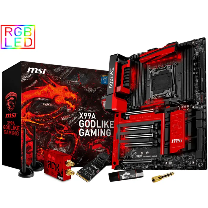 MSI X99A GODLIKE GAMING Intel X99 Express Soket 2011-3 DDR4 3400(OC)MHz E-ATX Gaming Anakart