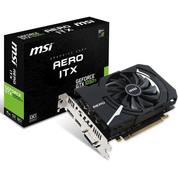 MSI GeForce GTX 1050 Ti AERO ITX 4G OCV1 4GB GDDR5 128Bit DX12 Ekran Kartı