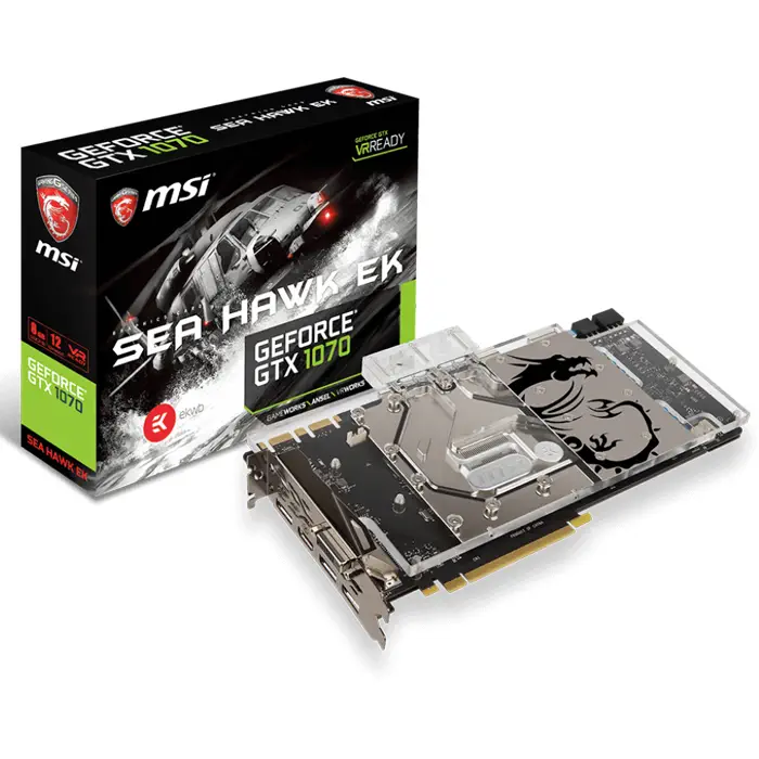 MSI GeForce GTX 1070 SEA HAWK EK X 8GB GDDR5 256Bit DX12 Gaming Ekran Kartı
