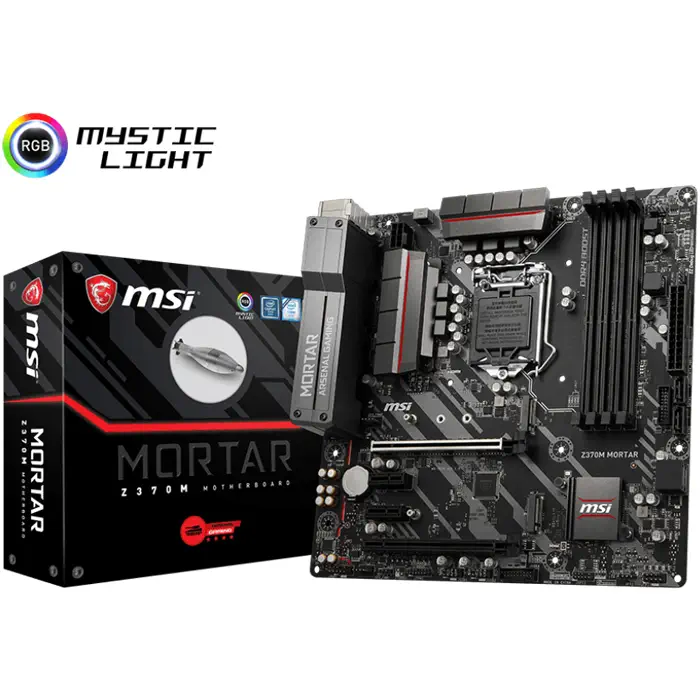 MSI Z370M Mortar Intel Z370 Soket 1151 DDR4 4000(OC)MHz mATX Gaming Anakart