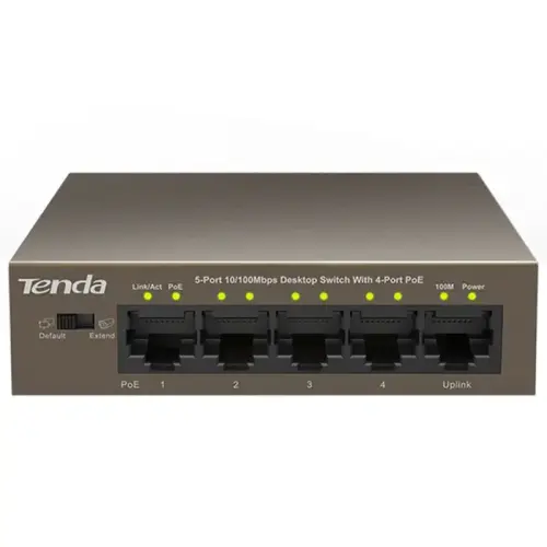Tenda TEF1105P 5-Port (4-Port PoE) 10/100Mbps Yönetilemez Switch