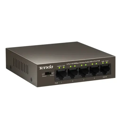 Tenda TEF1105P 5-Port (4-Port PoE) 10/100Mbps Yönetilemez Switch