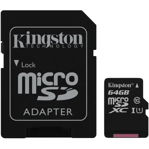 Kingston Canvas 64 GB SDCS/64GB Class 10 80MB/s Okuma Hızlı MicroSD Hafıza Kartı