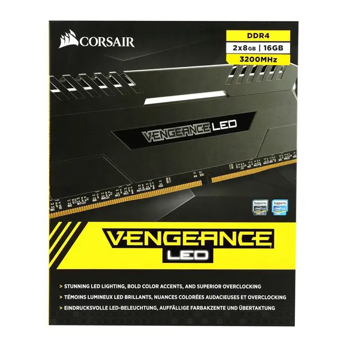 CORSAIR Vengeance LED 16GB (2x8GB) DDR4 3200MHz CL16 Beyaz LED Dual Kit Ram - CMU16GX4M2C3200C16