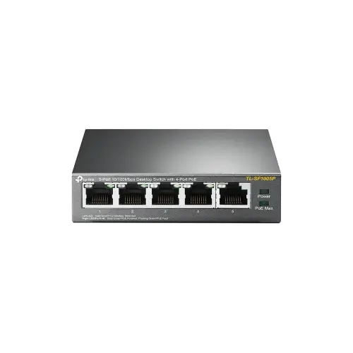 TP-Link TL-SF1005P 5-Port 10/100Mbps Masaüstü 4-Port PoE Switch 