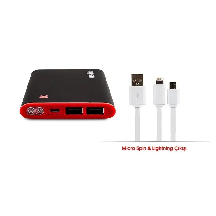S-link IP-6000 6200mAh 1x1A 1x2.1A USB Girişli Siyah Taşınabilir Şarj Cihazı