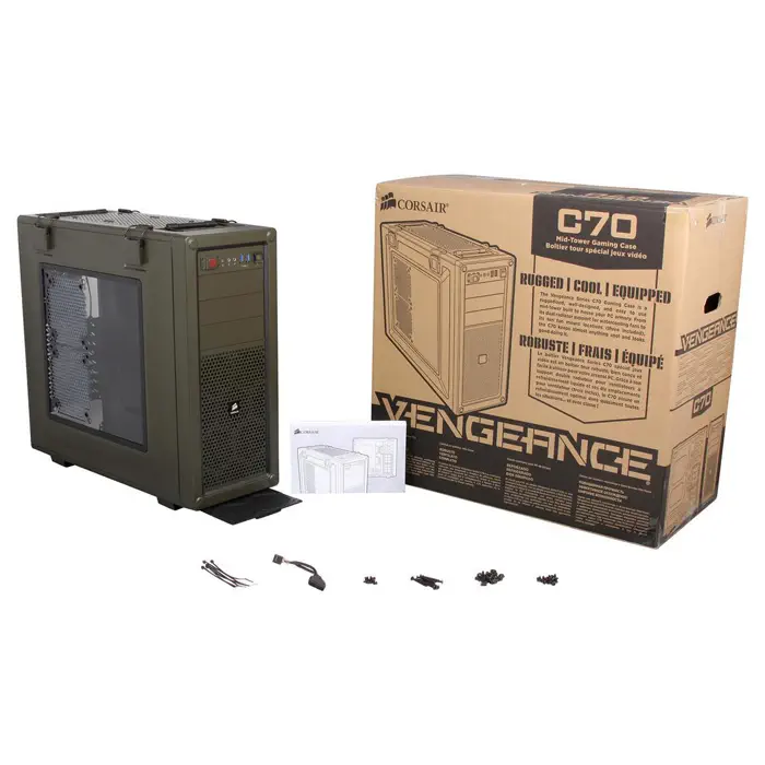 Corsair Vengeance C70 CC-9011018-WW Mid-Tower Askeri Yeşil Gaming Kasa