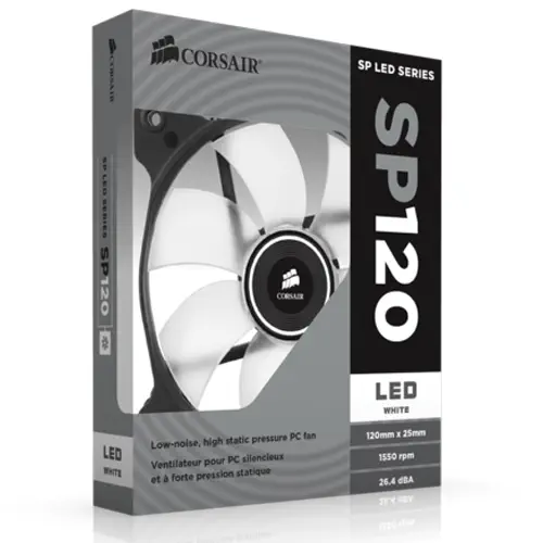 Corsair Air Serisi SP120 CO-9050020-WW Beyaz Led Yüksek Statik Basınçlı 120mm Fan