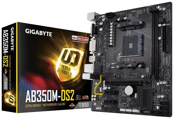 Gigabyte GA-AB350M-DS2 AMD B350 Soket AM4 DDR4 3200(OC)MHz mATX Gaming Anakart