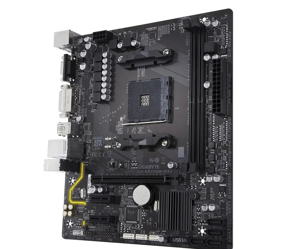 Gigabyte GA-AB350M-DS2 AMD B350 Soket AM4 DDR4 3200(OC)MHz mATX Gaming Anakart